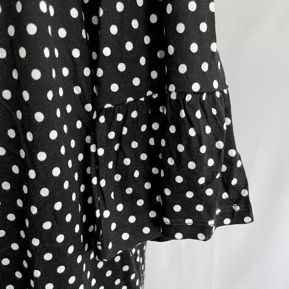 New Michael Kors Logo Polka Dot Print Flare Sleeve Top Black White Size Small - Picture 11 of 16
